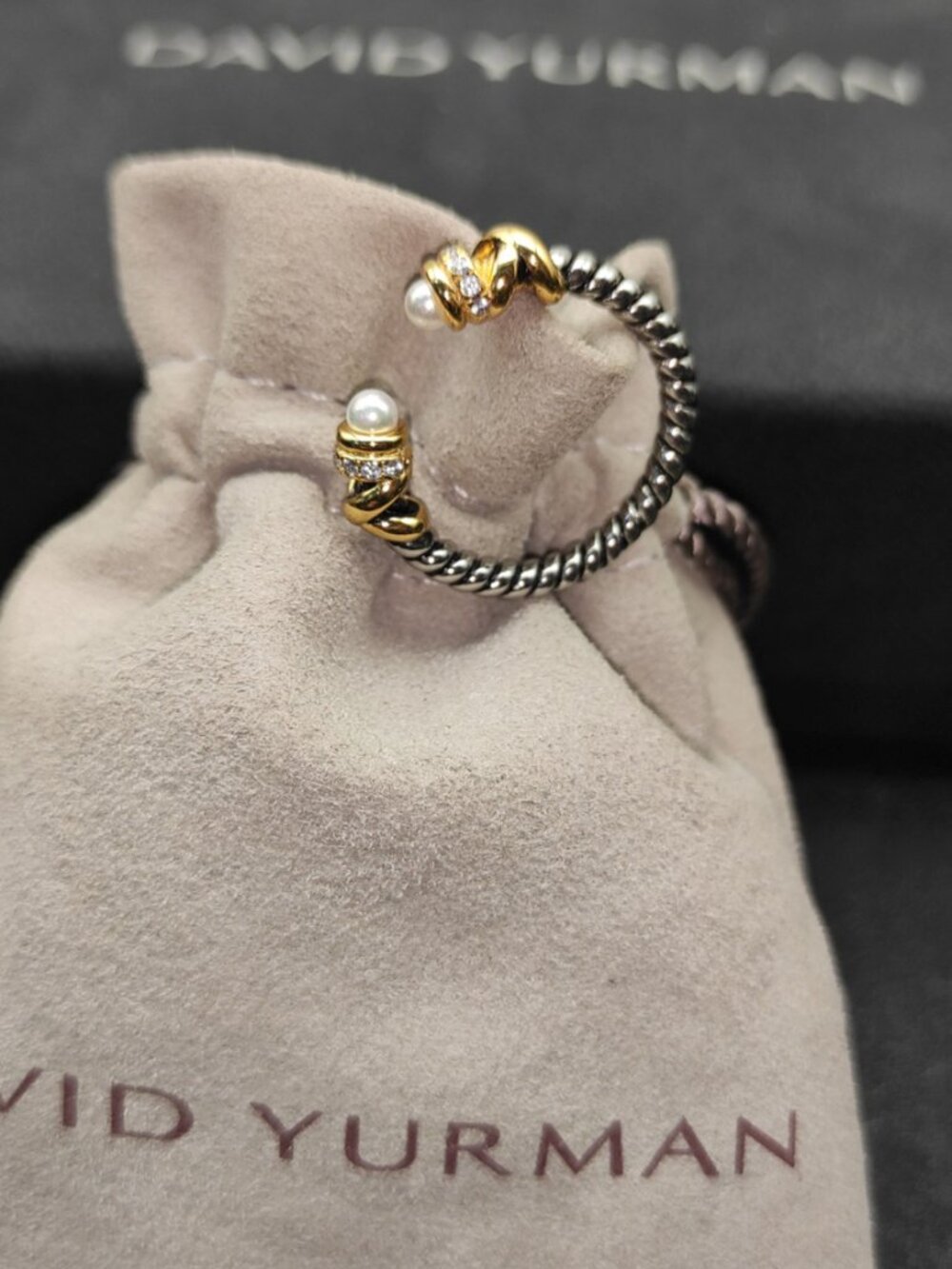 David Yurman pearl-wrapped ring